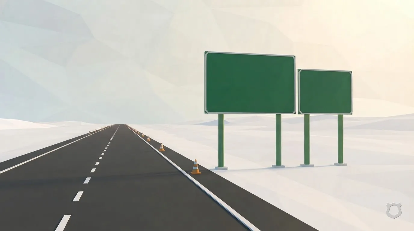 Low-poly render of two blank green sign panels side by side