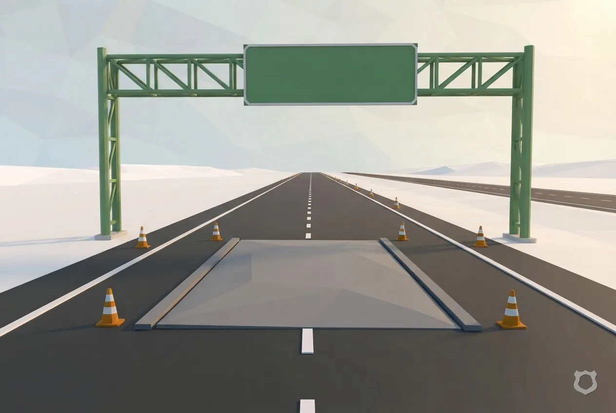 Low-poly render of an empty weigh-station scale platform
