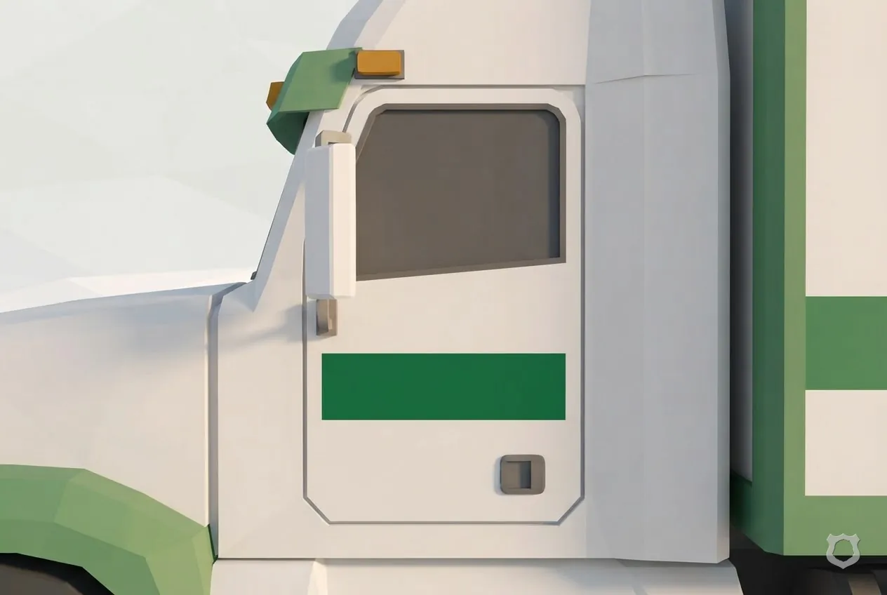 Low-poly render of a blank truck door panel