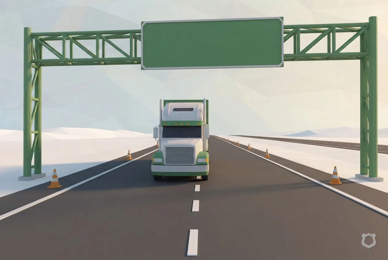 Low-poly render of an empty straight interstate